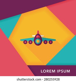 Transportation airplane flat icon with long shadow,eps10