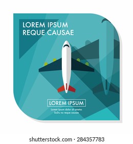 Transportation airplane flat icon with long shadow,eps10