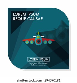 Transportation airplane flat icon with long shadow,eps10
