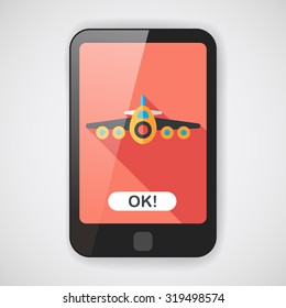 Transportation airplane flat icon with long shadow,eps10