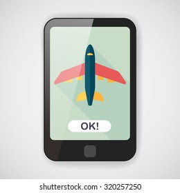 Transportation airplane flat icon with long shadow,eps10