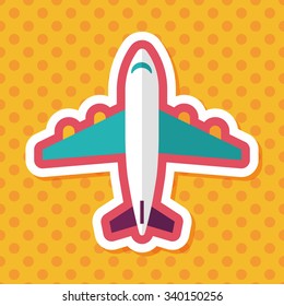 Transportation airplane flat icon with long shadow,eps10