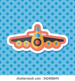 Transportation airplane flat icon with long shadow,eps10