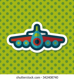 Transportation airplane flat icon with long shadow,eps10