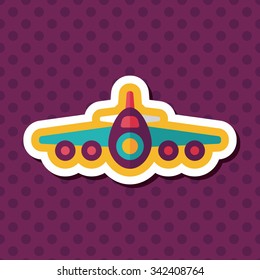 Transportation airplane flat icon with long shadow,eps10