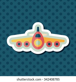 Transportation airplane flat icon with long shadow,eps10