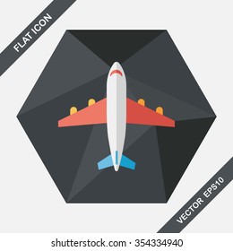 Transportation airplane flat icon with long shadow,eps10