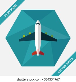 Transportation airplane flat icon with long shadow,eps10