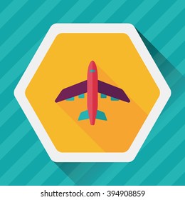 Transportation airplane flat icon with long shadow,eps10