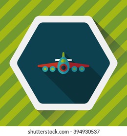 Transportation airplane flat icon with long shadow,eps10