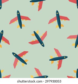 Transportation airplane flat icon,eps10 seamless pattern background
