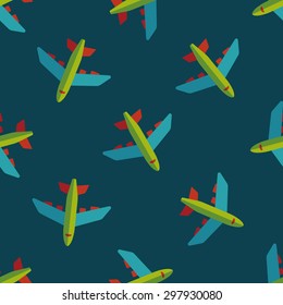 Transportation airplane flat icon,eps10 seamless pattern background