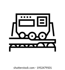 transportation aluminium production line icon vector. transportation aluminium production sign. isolated contour symbol black illustration