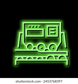 transportation aluminium production neon light sign vector. transportation aluminium production illustration