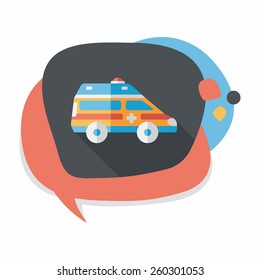 Transportation ambulance flat icon with long shadow,eps10