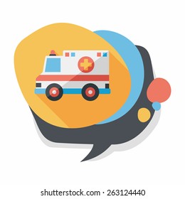 Transportation ambulance flat icon with long shadow,eps10