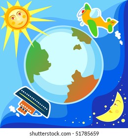 Transportation around the world, vector