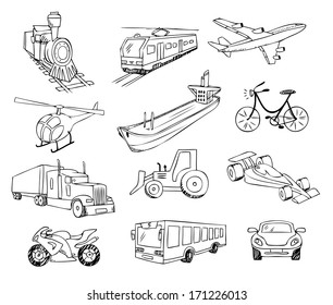 transportation around the world vector set