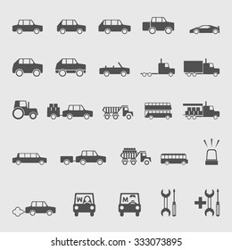 transportation and auto icon set. Created For Mobile, Web And Applications. Vector illustration. Eps 10.