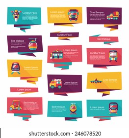Transportation banner flat design background set, eps10