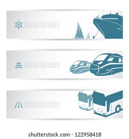 Transportation banner set - isolated vector illustration