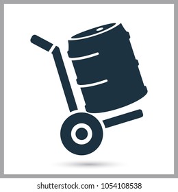 Transportation of beer keg simple icon