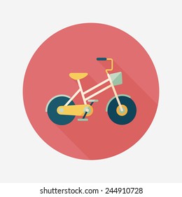 Transportation bicycle flat icon with long shadow,eps10