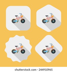 Transportation bicycle flat icon with long shadow,eps10