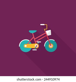 Transportation bicycle flat icon with long shadow,eps10