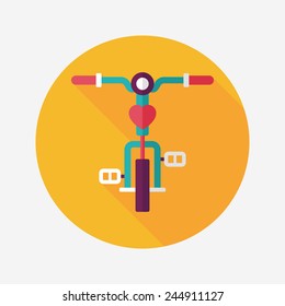 Transportation bicycle flat icon with long shadow,eps10