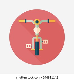 Transportation bicycle flat icon with long shadow,eps10