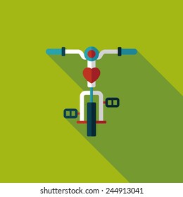 Transportation bicycle flat icon with long shadow,eps10