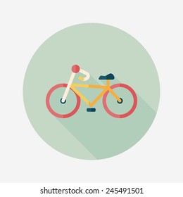 Transportation bicycle flat icon with long shadow,eps10