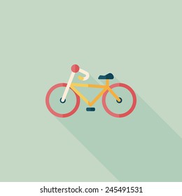Transportation bicycle flat icon with long shadow,eps10