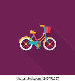 Transportation bicycle flat icon with long shadow,eps10