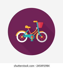 Transportation bicycle flat icon with long shadow,eps10
