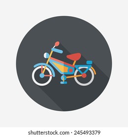 Transportation bicycle flat icon with long shadow,eps10