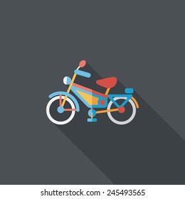 Transportation bicycle flat icon with long shadow,eps10