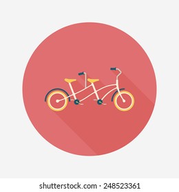 Transportation bicycle flat icon with long shadow,eps10
