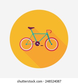 Transportation bicycle flat icon with long shadow,eps10