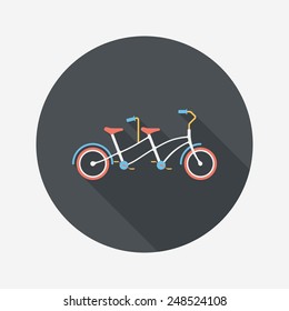 Transportation bicycle flat icon with long shadow,eps10
