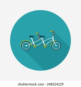 Transportation bicycle flat icon with long shadow,eps10