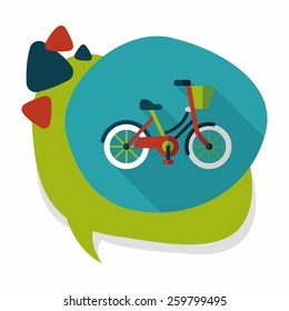 Transportation bicycle flat icon with long shadow,eps10