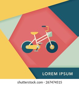 Transportation bicycle flat icon with long shadow,eps10