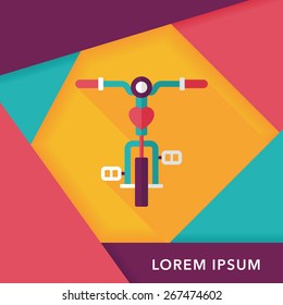 Transportation bicycle flat icon with long shadow,eps10