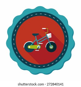 Transportation bicycle flat icon with long shadow,eps10