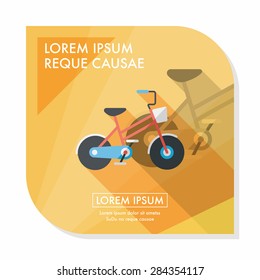 Transportation bicycle flat icon with long shadow,eps10