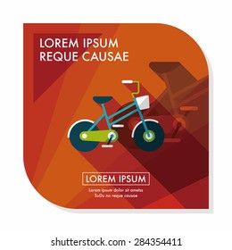 Transportation bicycle flat icon with long shadow,eps10