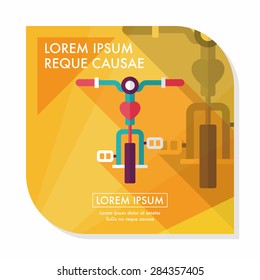 Transportation bicycle flat icon with long shadow,eps10