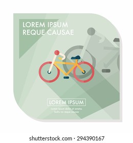 Transportation bicycle flat icon with long shadow,eps10